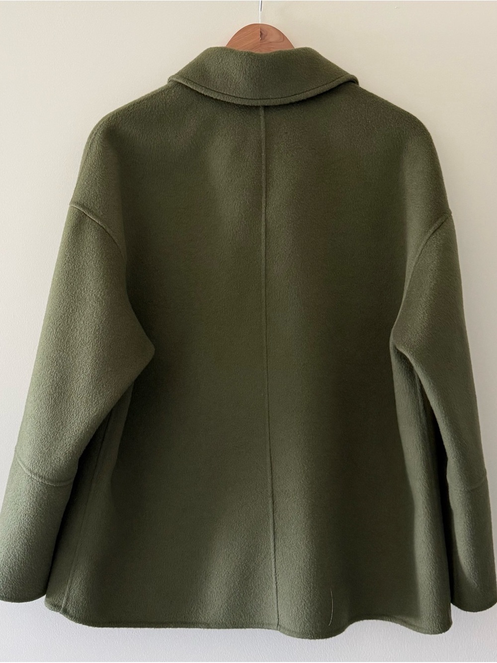 Alice Walk Cashmere Car Coat - Olive Green - Picture 6 of 8